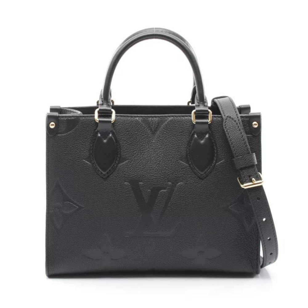 Louis Vuitton On The Go Handbag Leather Monogram Empreinte Black